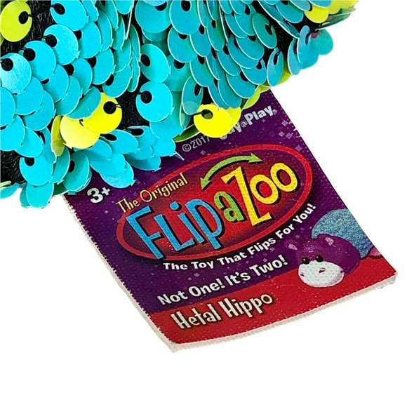 The Original Flip a Zoo Hetal Hippo & Janika Giraffe Plush Toy Pillow 11.5" - Picture 4 of 4